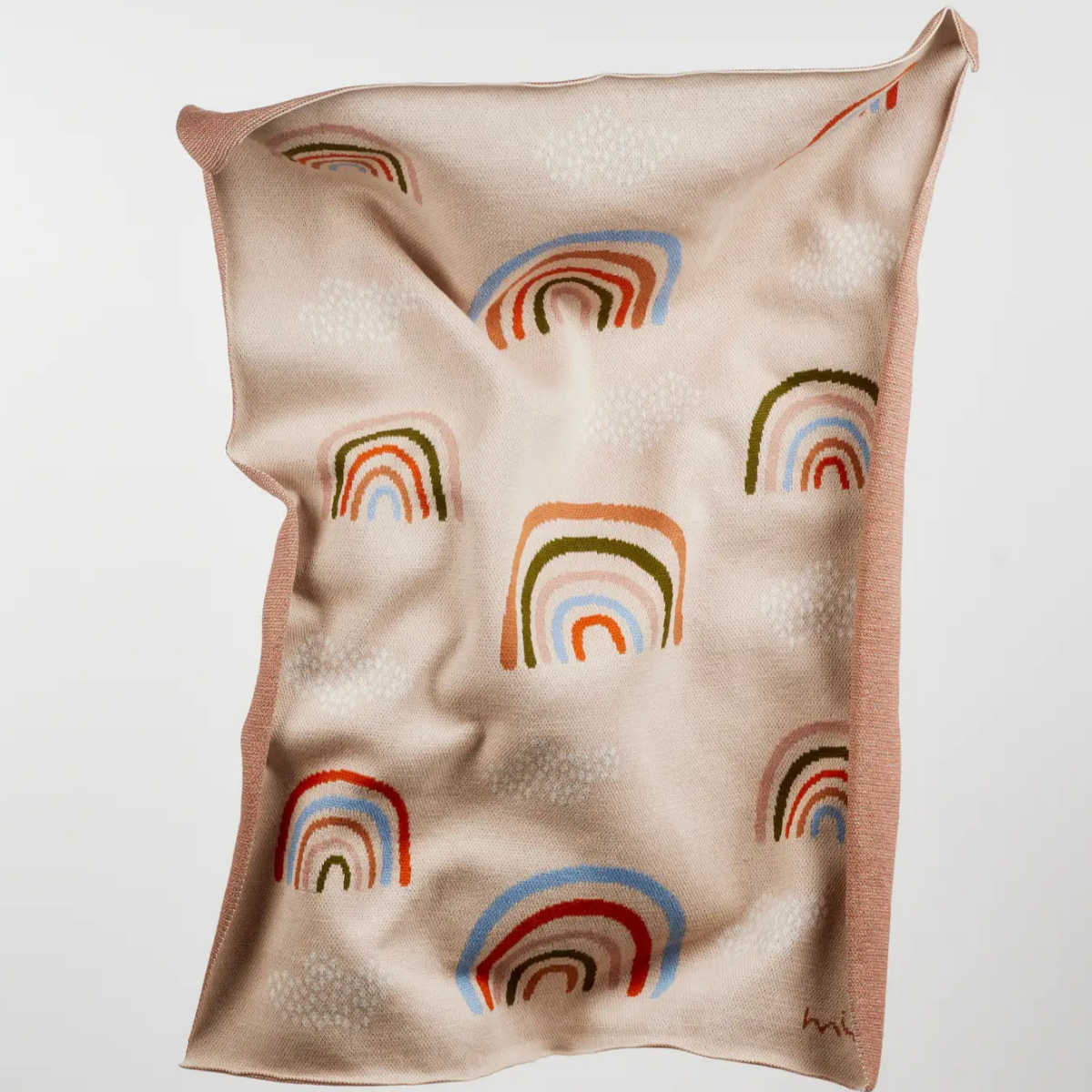 Organic Cotton Blanket made in Italy, Rainbow