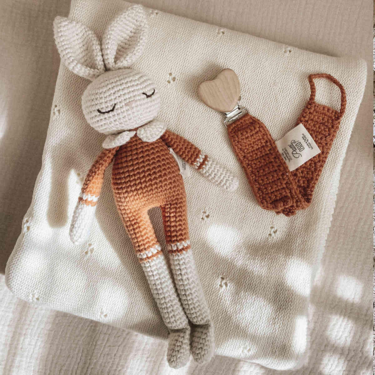 Patti Oslo Organic Crochet Doll,  Bunny, Terracotta