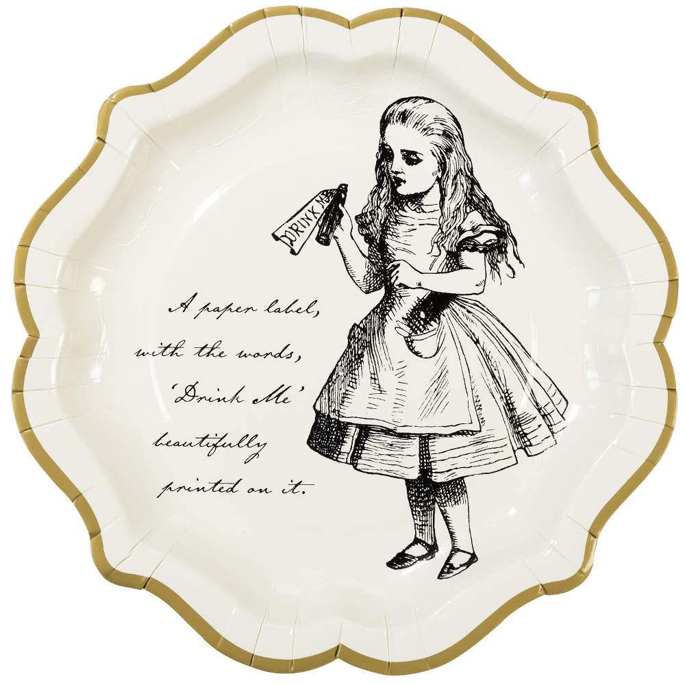 Alice Tea Party Paper Plates, Medium, 8 Pack