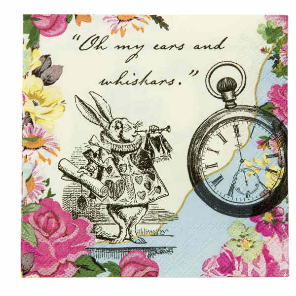 Alice Tea Party Paper Napkins, 20 Pack