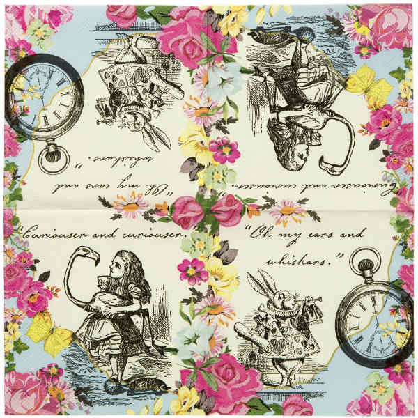 Alice Tea Party Paper Napkins, 20 Pack