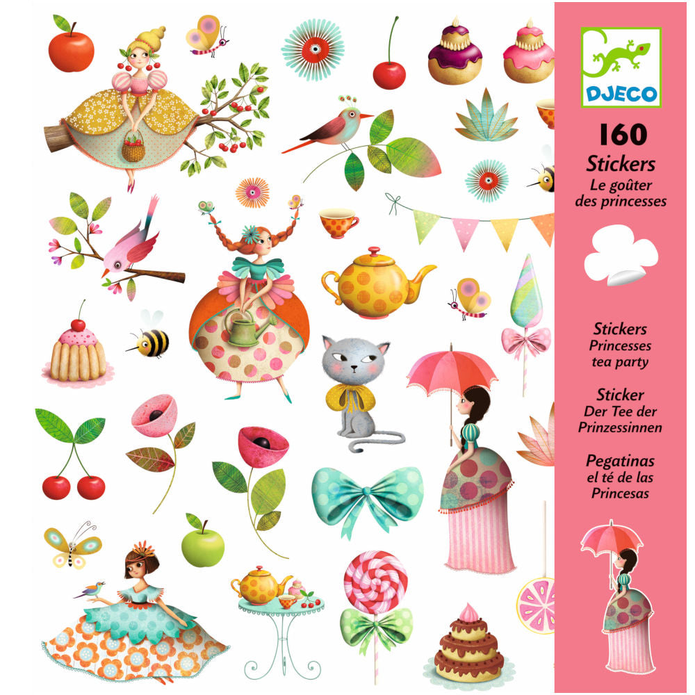 Djeco 160 Stickers, Princess Tea Party