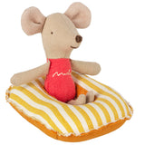 Maileg Mouse size Boat, Yellow Stripe