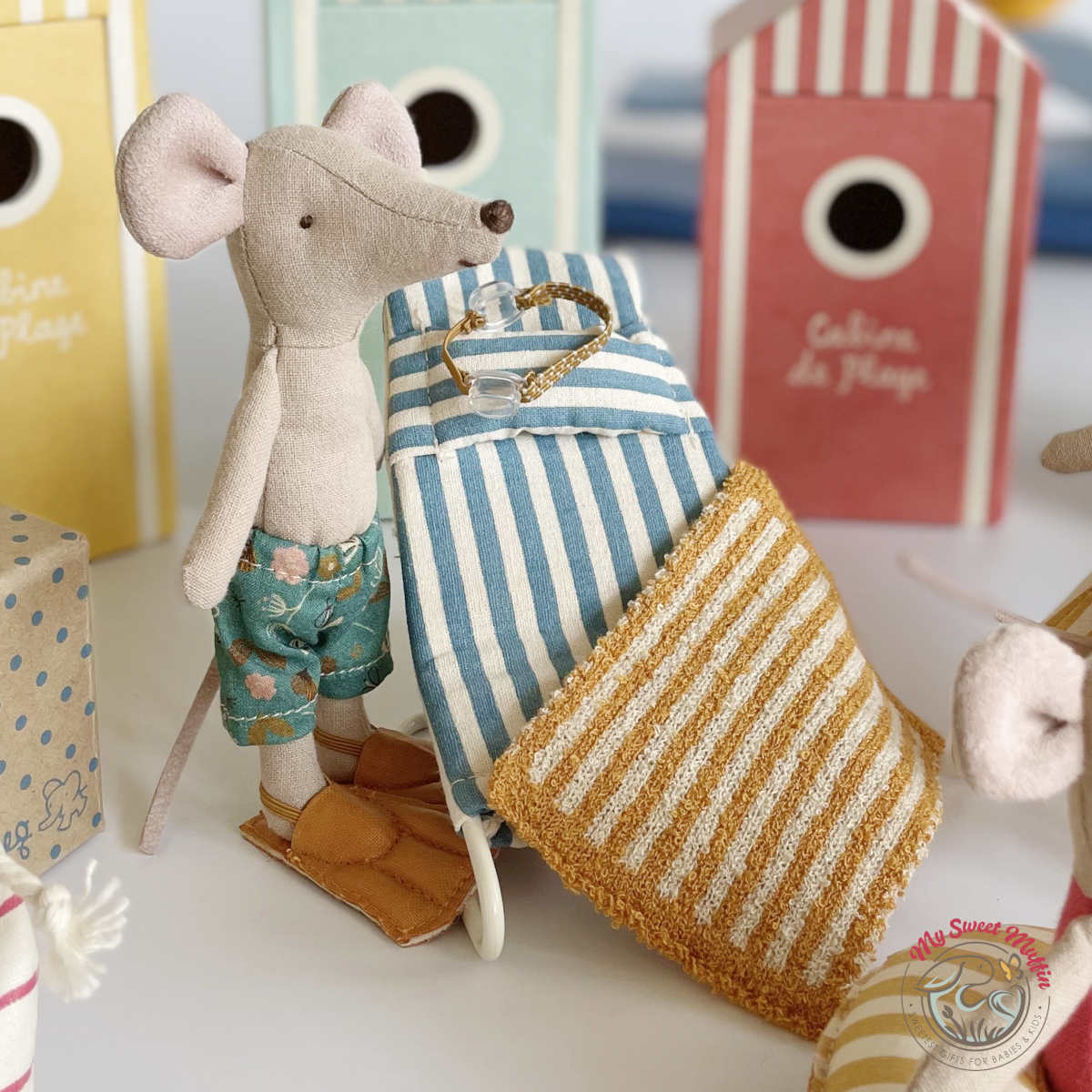 Maileg Mouse size Beach Chair Set