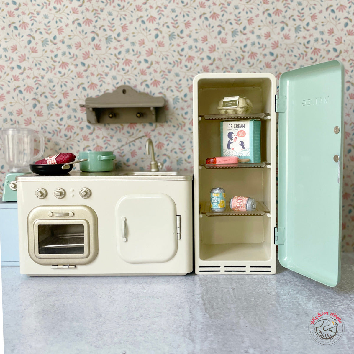 Maileg Miniature Fridge, Mint