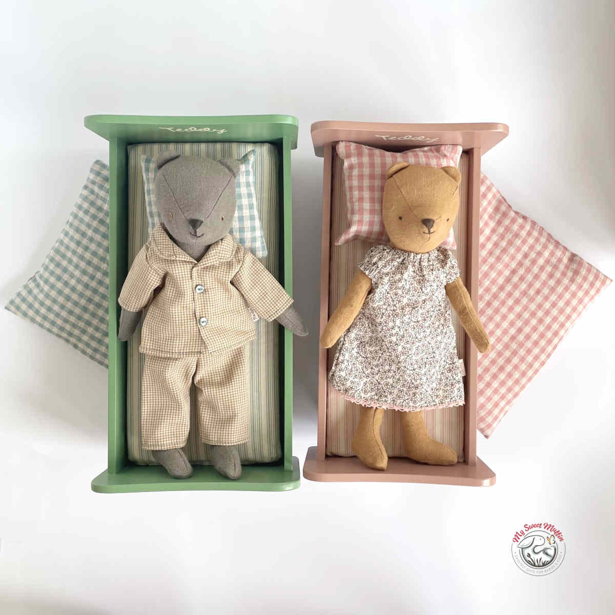 Maileg Wooden Bed for Teddy Mom, Dad