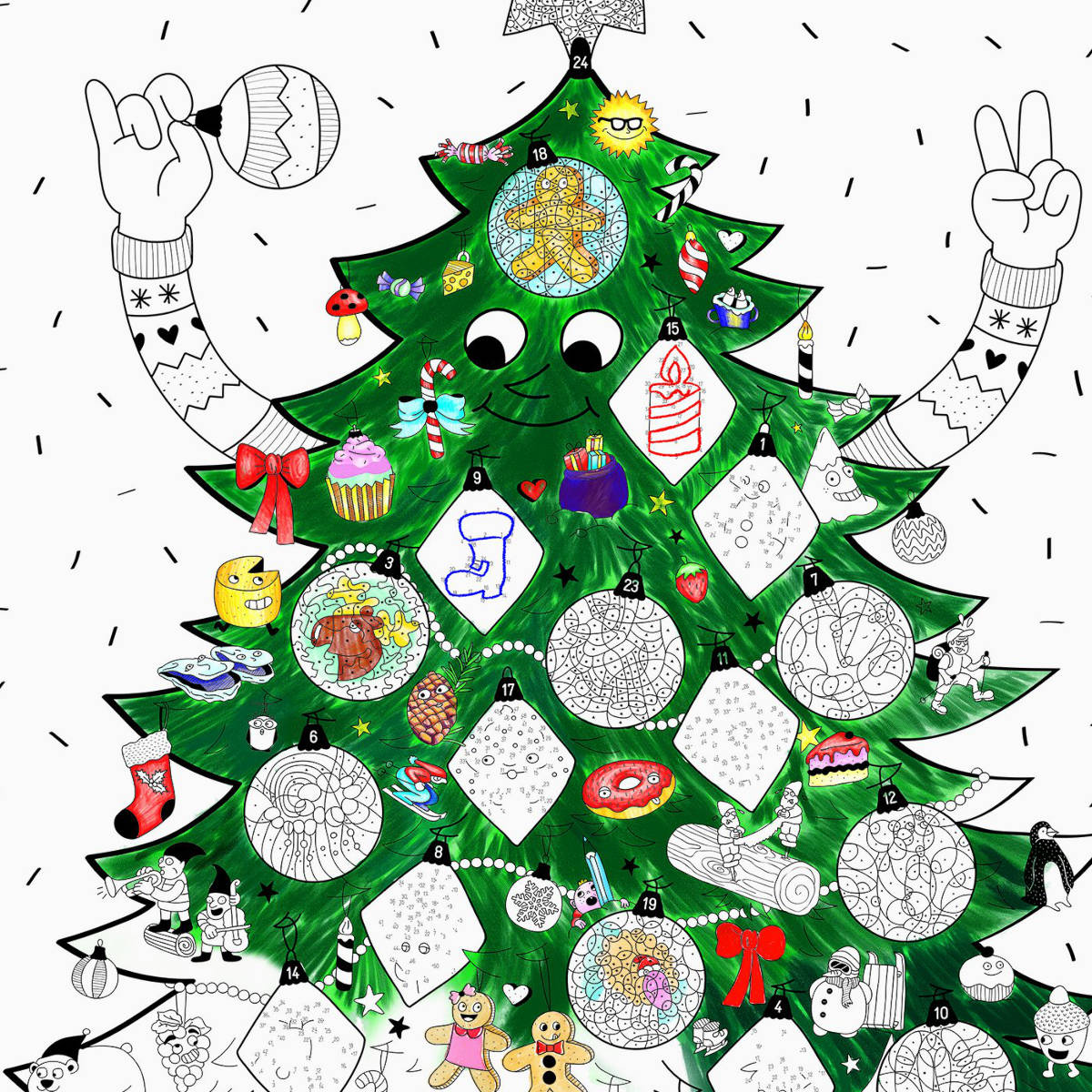 OMY Giant Coloring Poster, Advent Christmas Tree