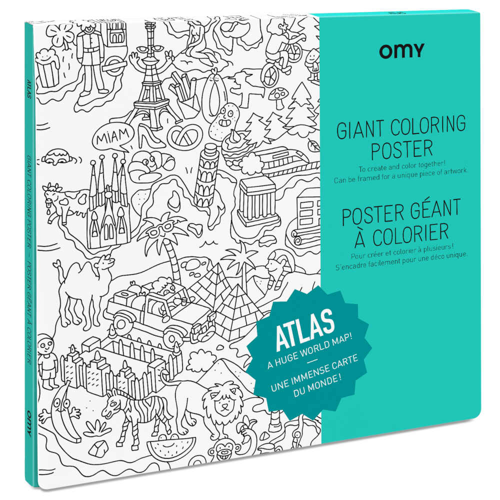 OMY Giant Coloring Poster, Atlas