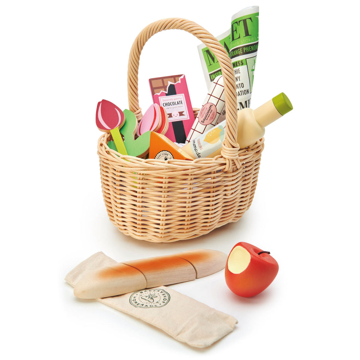 Tender Leaf Toys Wicker Shopping Basket