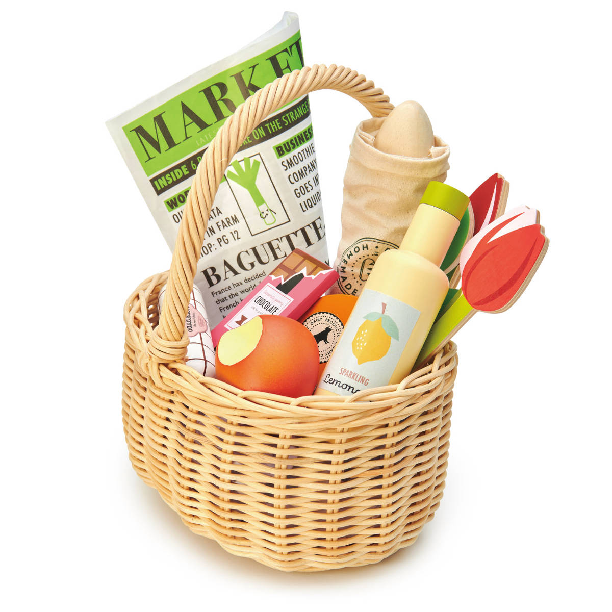 Tender Leaf Toys Wicker Shopping Basket