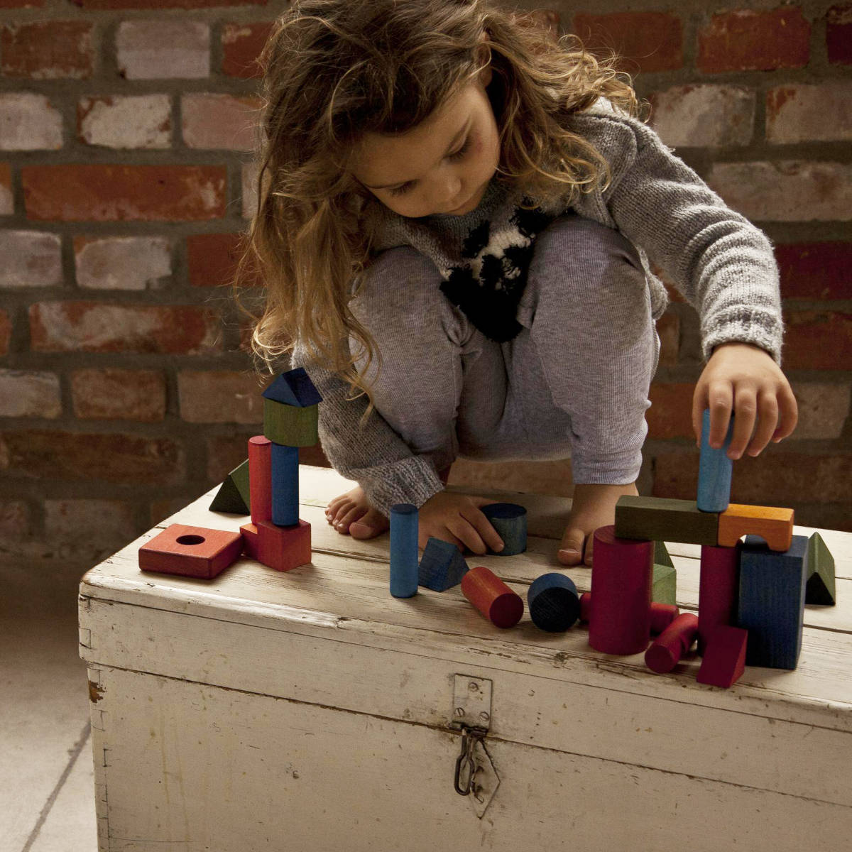 Wooden Story Rainbow Wooden Blocks in Tray, 30pcs