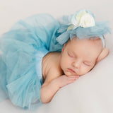 Blue Newborn Baby Girl Tutu 3pcs Set