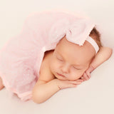 Pink Pompom Newborn Baby Girl Tutu with Headband